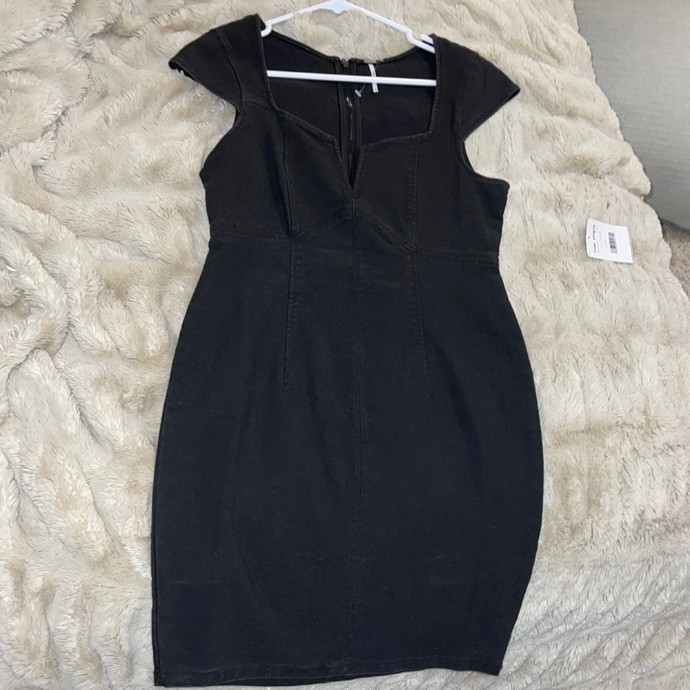 Free people black denim dress